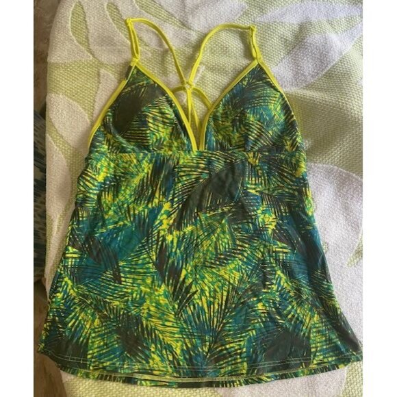 LOLE Tankini Swim. Size medium. Multi-colour - greens and yellow - Picture 1 of 5
